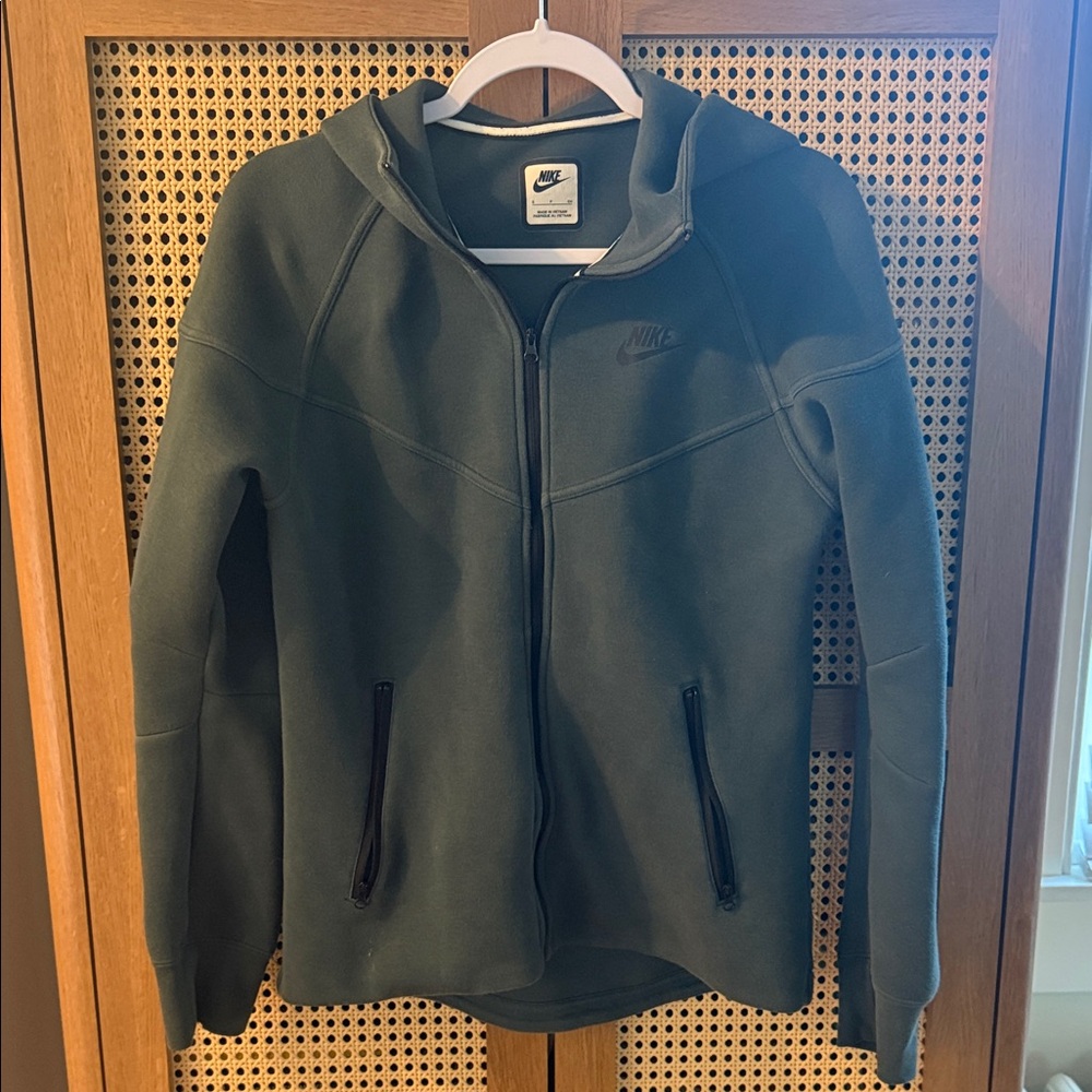 Nike Olive Green Full-Zip Hooded Jacket